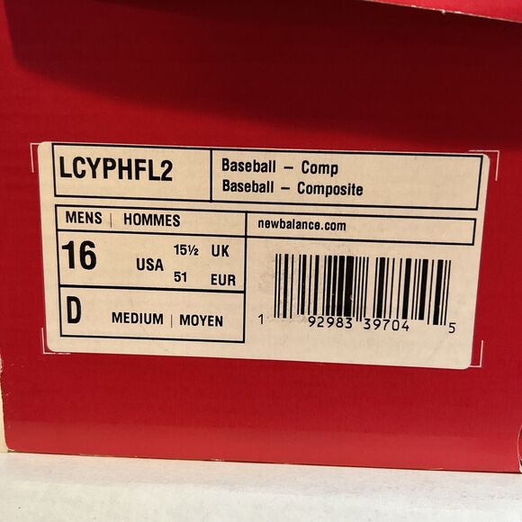 New Balance Men\'s Lindor Cypher 12 Molded Baseball Cleats HTF SIze 16 main image 4